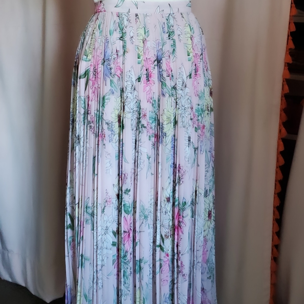 H&M floral pleated skirt!